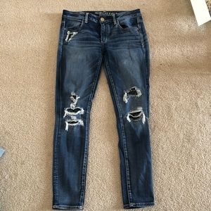 AE Skinny Jean Jeggings Distressed